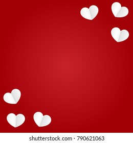 Hearts Confetti Falling Background. St. Valentine's Day pattern. Love. Sweet Moment. Vector Illustration. Element of Design for Cards, Banners, Posters, Flyers for Weddings, Anniversary, Mother Day.