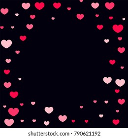 Hearts Confetti Falling Background. St. Valentine's Day pattern. Love. Sweet Moment. Vector Illustration. Element of Design for Cards, Banners, Posters, Flyers for Weddings, Anniversary, Mother Day.