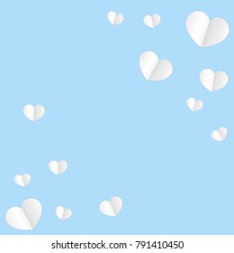 Hearts Confetti Falling Background. St. Valentine's Day pattern. Love. Sweet Moment. Vector Illustration. Element of Design for Cards, Banners, Posters, Flyers for Weddings, Anniversary, Mother Day.