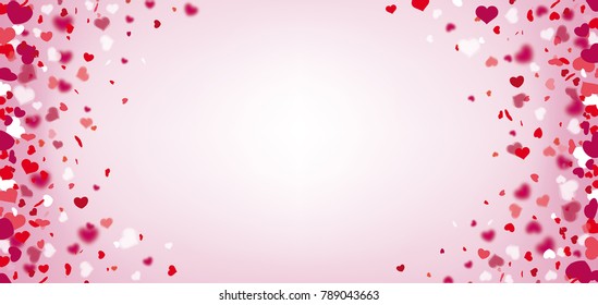 Hearts confetti and on the pink background. Eps 10 vector file.