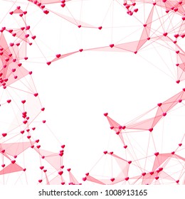 Hearts connected background for social network and Valentines Day