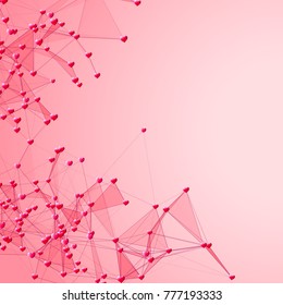 Hearts connected background for social network and Valentines Day