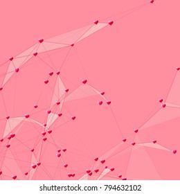 Hearts connected background for social network and Valentines Day