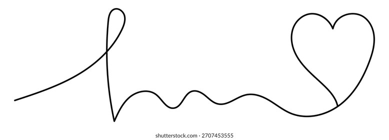 Hearts in continuous line. Continuous one line drawing of hearts