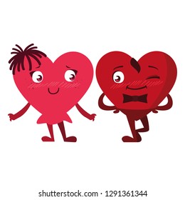 hearts couple emoticons characters