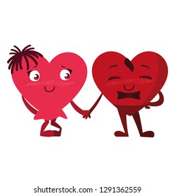 hearts couple emoticons characters
