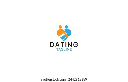 Hearts Couple Hug Logo design vector. Love Dating Marriage Wedding Valentines Day icon.