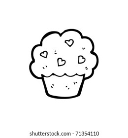 hearts cupcake cartoon