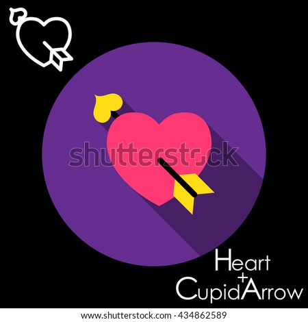 Hearts and cupid arrow