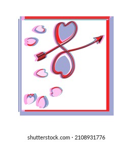 hearts, cupid's arrow, designer frame, design element, holiday theme, love, attention, vector illustration. 10 eps . isolated on a white background .