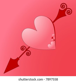 hearts with decorative arrow