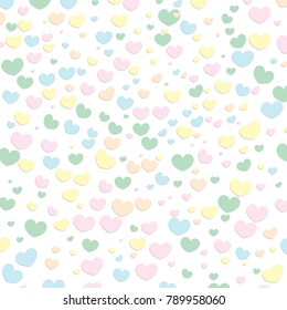 Hearts Design Background. Greeting Card Valentine Day. Vector illustration. Falling Confetti.
