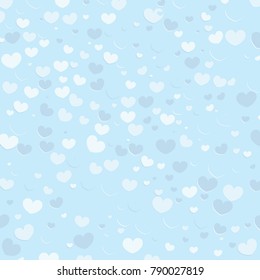 Hearts Design Background. Greeting Card Valentine Day. Vector illustration. Falling Confetti.