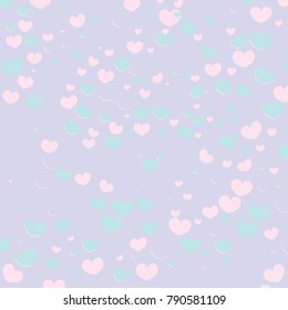 Hearts Design Background. Greeting Card Valentine Day. Vector illustration. Falling Confetti.