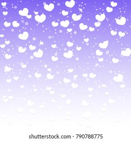 Hearts Design Background. Greeting Card Valentine Day. Vector illustration. Falling Confetti.