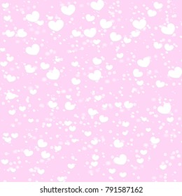 Hearts Design Background. Greeting Card Valentine Day. Vector illustration. Falling Confetti.