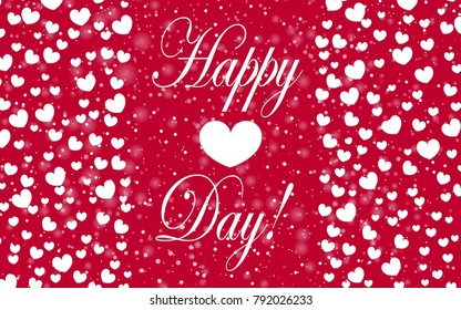 Hearts Design Background. Greeting Card Valentine Day. Vector illustration. Falling Confetti.