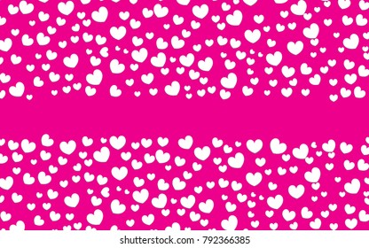 Hearts Design Background. Greeting Card Valentine Day. Vector illustration. Falling Confetti.