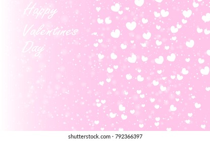 Hearts Design Background. Greeting Card Valentine Day. Vector illustration. Falling Confetti.