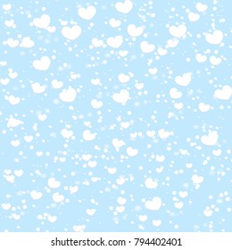 Hearts Design Background. Greeting Card Valentine Day. Vector illustration. Falling Confetti.