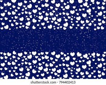 Hearts Design Background. Greeting Card Valentine Day. Vector illustration. Falling Confetti.