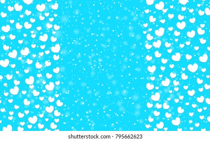 Hearts Design Background. Greeting Card Valentine Day. Vector illustration. Falling Confetti.