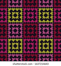 Hearts. Design of geometric shapes. Seamless pattern. Vector illustration for web design or print.