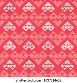 Hearts. Design of geometric shapes. Seamless pattern. Vector illustration for web design or print.