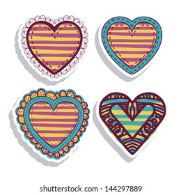 hearts design over white background vector illustration