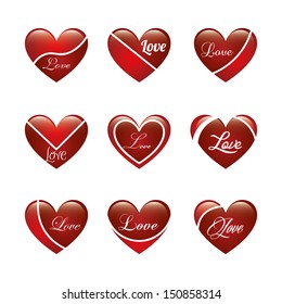 hearts design over white background vector illustration