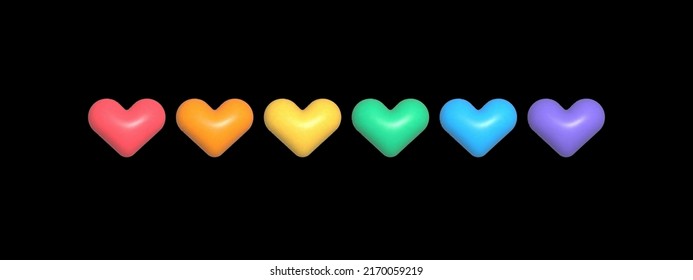 Hearts for design, rainbow colors. LGBT community. Design against discrimination