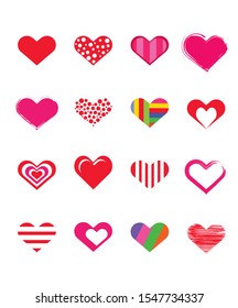 Hearts design vector graphic trendy arts.