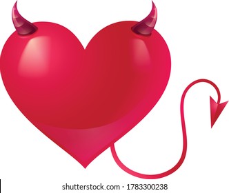 Caricatura de Hearts Devil For Valentines Day arte vectorial e ilustración
