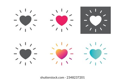 Hearts different colors, icon, vector, illustration.