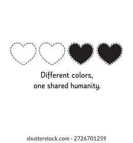 Hearts of different colors and styles on white background