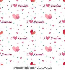 Hearts of different colors for Valentine's Day. Holiday. I love Canada