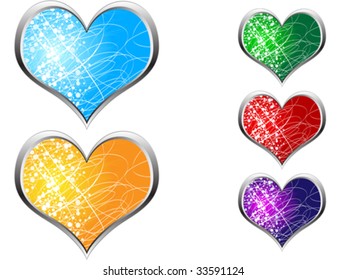 hearts different colors vector illustration