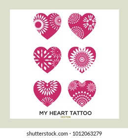 hearts in different design patterns, for Mother's day and Valentine's day.