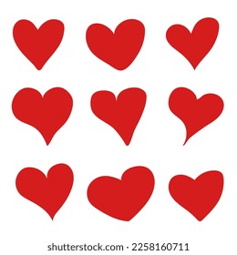 Hearts of different designs. Valentine's Day. Vector design for greeting cards and patterns.
