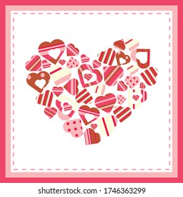 corazones de diferentes tonos rosados