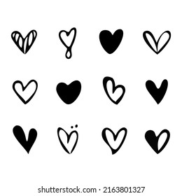 hearts of different shapes,vector illustration