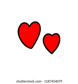 hearts doodle icon