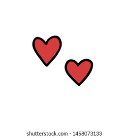 hearts doodle icon, vector illustration