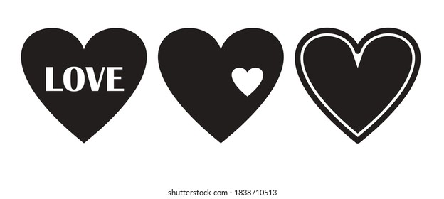Hearts doodles collection. Symbol of love. Valentine's day
