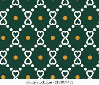 Estilo De Cadenas De Puntos Cardíacos Resumen Patrón Geométrico Mínimo Sin Marea Moda De Moda De Moda De Diseño De Colores Chic Perfecto Para El Diseño De Lingerie Fondo Verde Oscuro