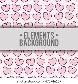 hearts elements background wallpaper cute fantasy fairytale female childhood dream icon. Colorful design. Vector illustration