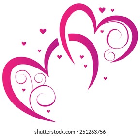 Hearts. Elements for design for Valentine's Day