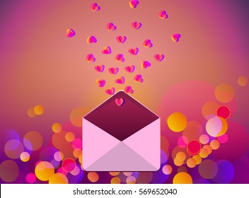 a lot of hearts from an envelope
