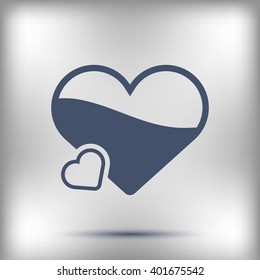 Hearts. EPS 10 Flat Icon. Vector Illustration.