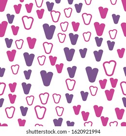 Hearts for fabric design. Seamless pattern tile. Invitation background. Isolated white background. Happy birthday banner. Cute vector illustration. Vector paper illustration. Vintage style.